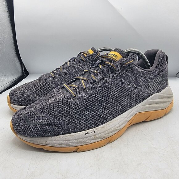 Hoka One One Mach Mens 11 Gray Yellow Athletic Shoes Outdoors Comfort Running - Picture 4 of 13